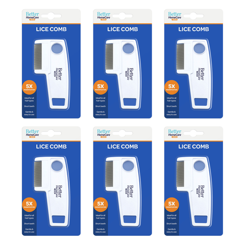 Better Home Care Now 6 Pack Short Tooth Lice Comb 5x Magnifier Easy To Use