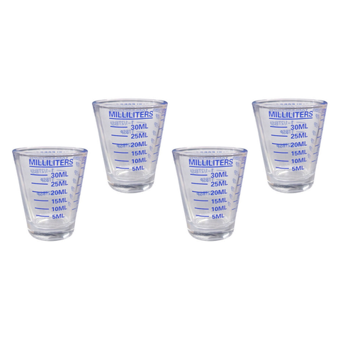 Better Home Care Now 30ml Glass Medicine Measuring Cup Bundle of 4