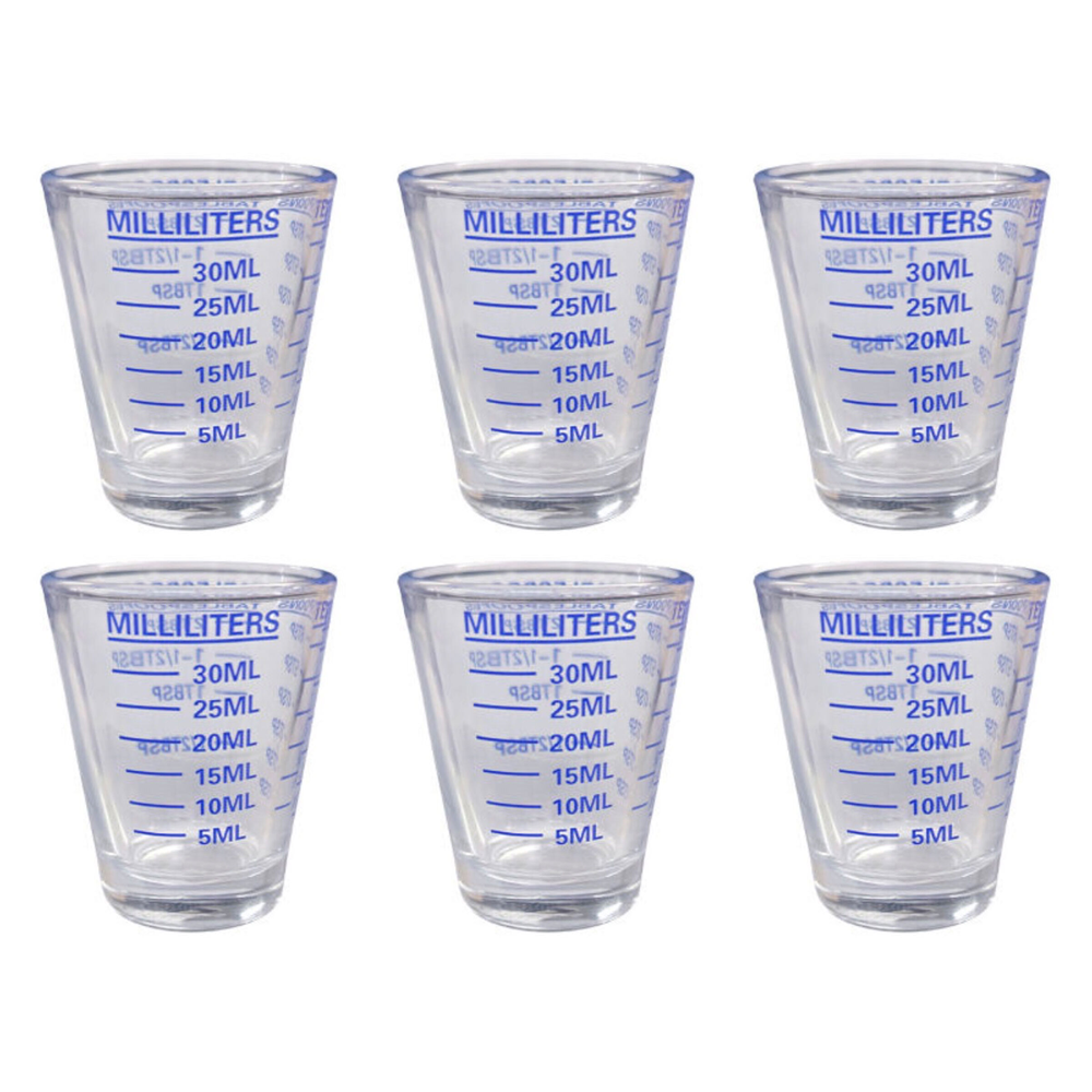 Better Home Care Now 30ml Glass Medicine Measuring Cup Bundle of 6