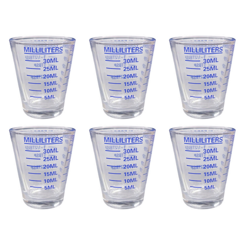 Better Home Care Now 30ml Glass Medicine Measuring Cup Bundle of 6