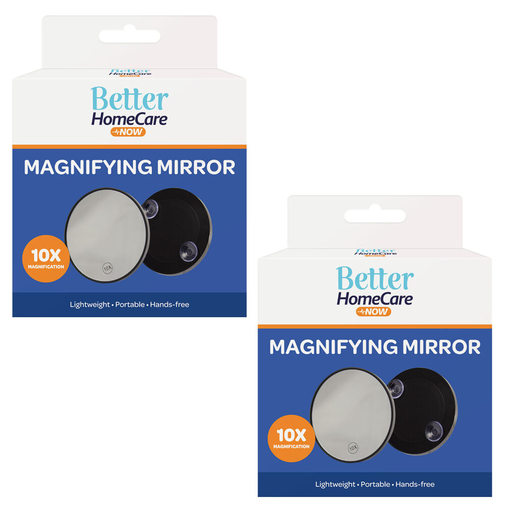Better Home Care Now 10x Magnifying Mirror Glass with Suction Cups 10mm x 88mm x 2