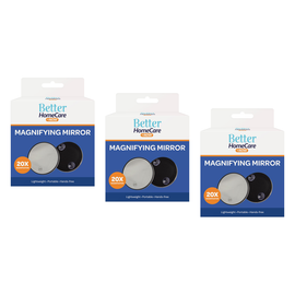 Better Home Care Now 3 Pack 20x Magnifying Mirrors with Suction Cups 10mmx88mm