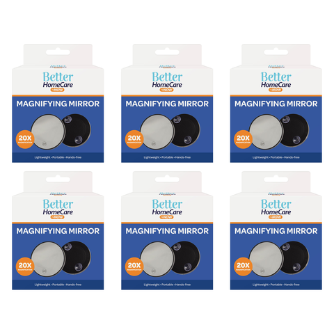 Better Home Care Now 20x Magnifying Mirror Glass 10mm x 88mm Bundle of 6