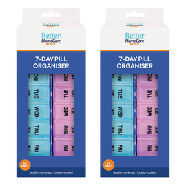 Better HomeCare Now 7 Day AM PM Pill Box Organiser Pack of 2 18 x 9 x 3cm