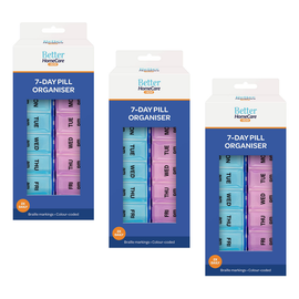 Better Home Care Now 7 Day AM PM Pill Box Organiser Bundle of 3