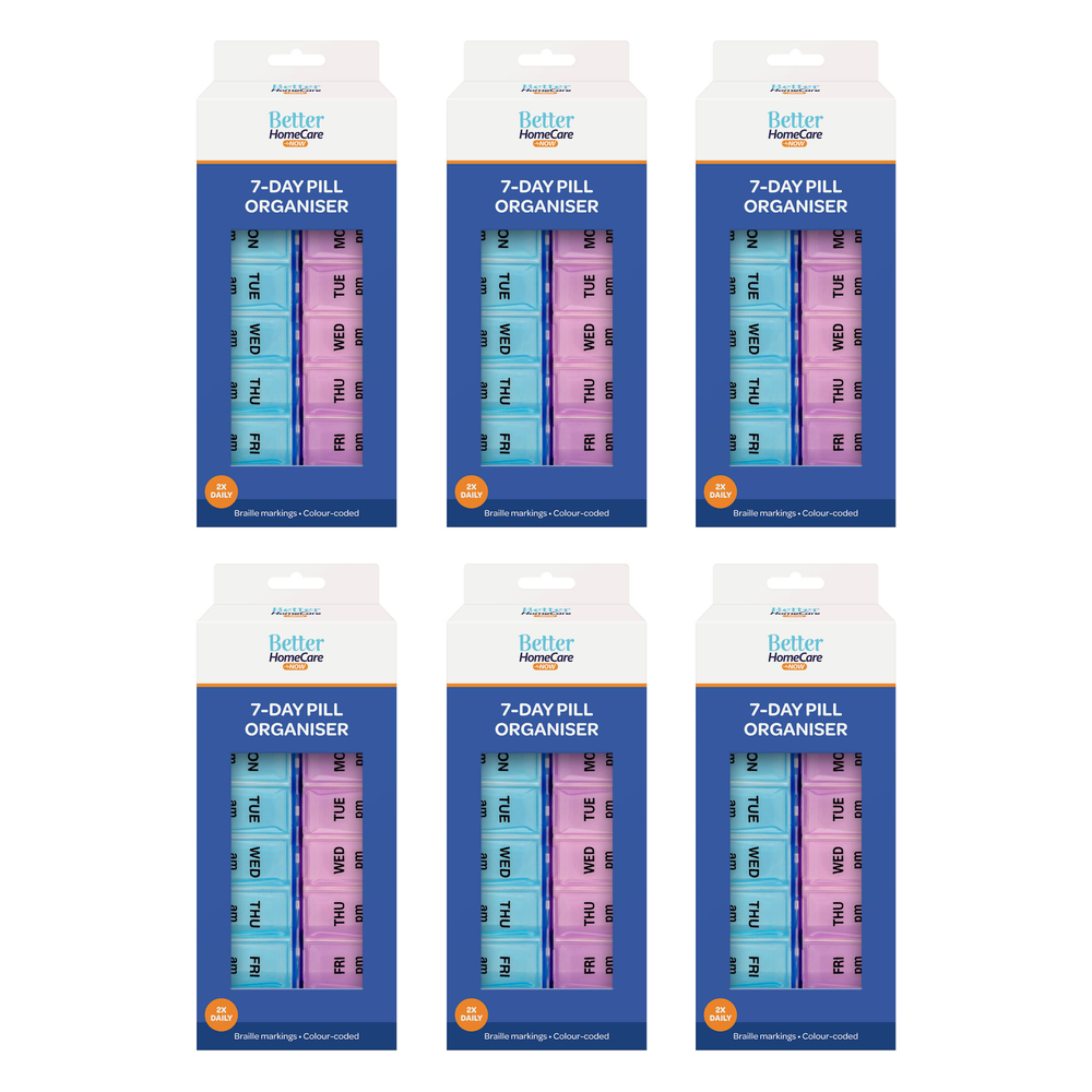 Better Home Care Now 7 Day AM PM Pill Box Organizer 6 Pack