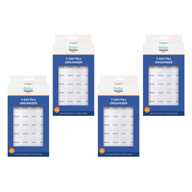 Better Home Care Now Bundle of 4 7 Day Pill Boxes Tray 4 Compartments Braille