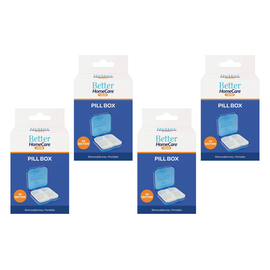 Better Home Care Now Bundle of 4 Pill Box 4 Compartment 6.5 x 6.5 x 2.5 cm