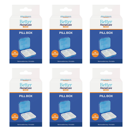 Better Home Care Now Pill Box 4 Compartment 6 Pack 6.5 x 6.5 x 2.5cm