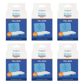 Better Home Care Now Pill Box Pack of 6 6 Compartment 9 x 6.5 x 2.5 cm