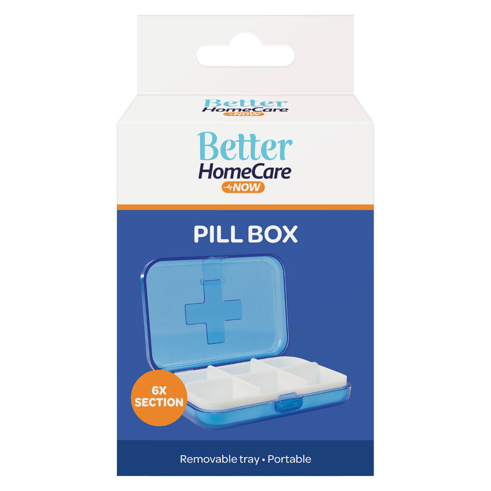 Better Home Care Now Pill Box 6 Compartment 9 x 6.5 x 2cm