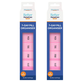 Better Home Care Now 7 Day Pill Box Organiser Twin Pack 18.5 x 4 x 2.7 cm