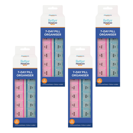 Better Home Care Now 4 Pack 7 Day AM PM Pill Box Organiser 19 x 6.5 x 2.5cm