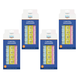 Better Home Care Now 7 Day Pill Box Organiser Morning Noon Night 4 Pack