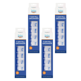 Better Home Care Now 7 Day Push Button Pill Box Organiser Bundle 4 Pack