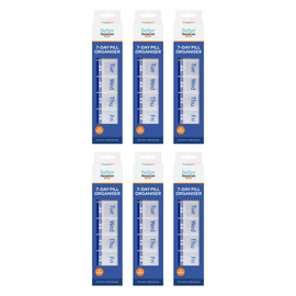 Better Home Care Now 7 Day Push Button Pill Box Bundle of 6 22 x 5 x 2.5cm