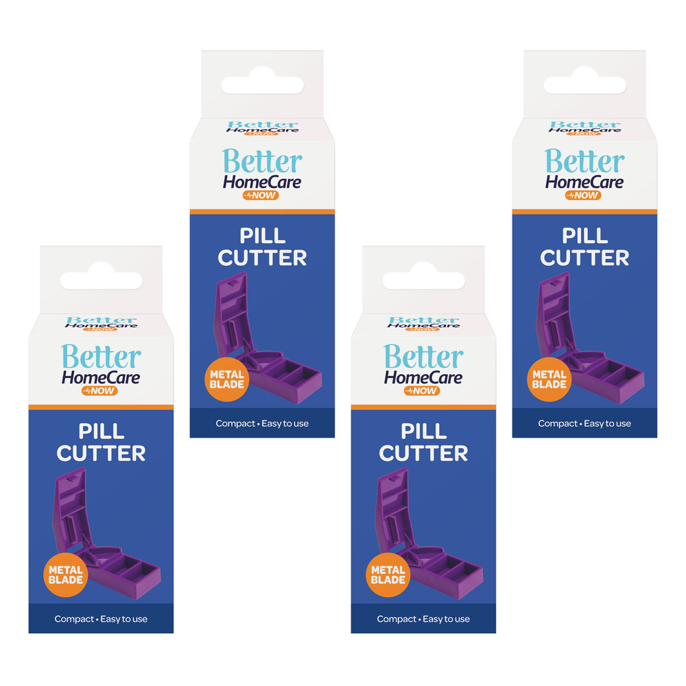 Better Home Care Now Pill Cutter 2 Compartment Pill Box Bundle of 4