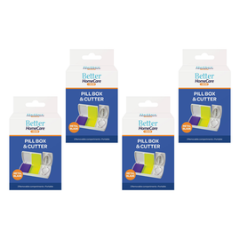 Better Home Care Now 2 Compartment Pill Box with Cutter 4 Pack 9.5x4.7x1.5cm