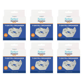 Better Home Care Now 7 Day Round Pill Box Bundle of 6 8.5 x 2.5 cm