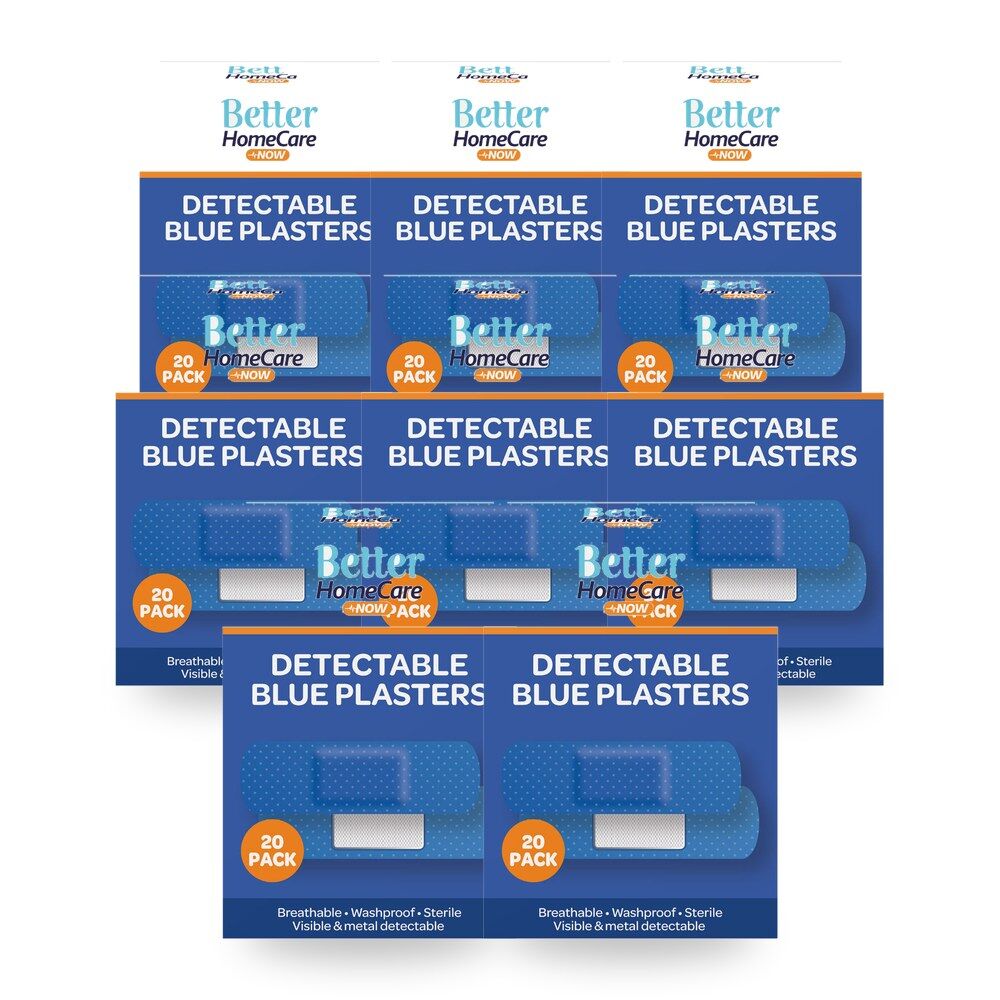 Better HomeCare Now Suited To Catering Environments Detachable Blue Plasters 20pc Pack of 8