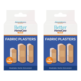 Better HomeCare Now Breathable Sterile Fabric Plasters 12pc x 2 24 Pack