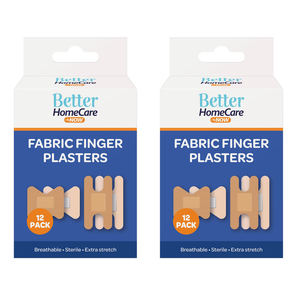Better HomeCare Now Finger Plasters Breathable Sterile 2 Packs of 12