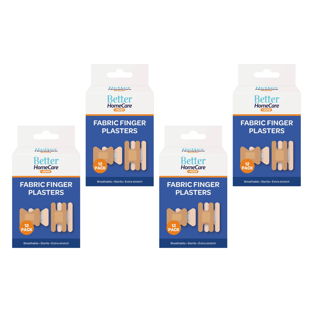 Better Home Care Now Finger Plasters 12pc Bundle of 4 Breathable Sterile