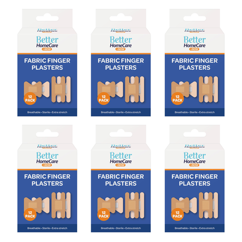 Better Home Care Now Finger Plasters 12pc Bundle of 6 Breathable Sterile