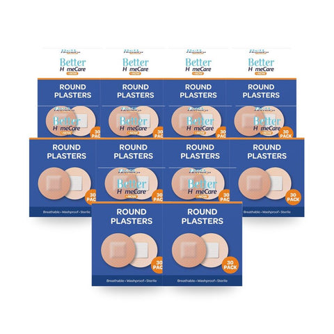 Better HomeCare Now Breathable Sterile And Waterproof Plasters Round 30pc Pack of 10