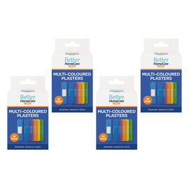 Better Home Care 4 Pack 20pc Breathable Sterile Waterproof Multi Colour Plasters