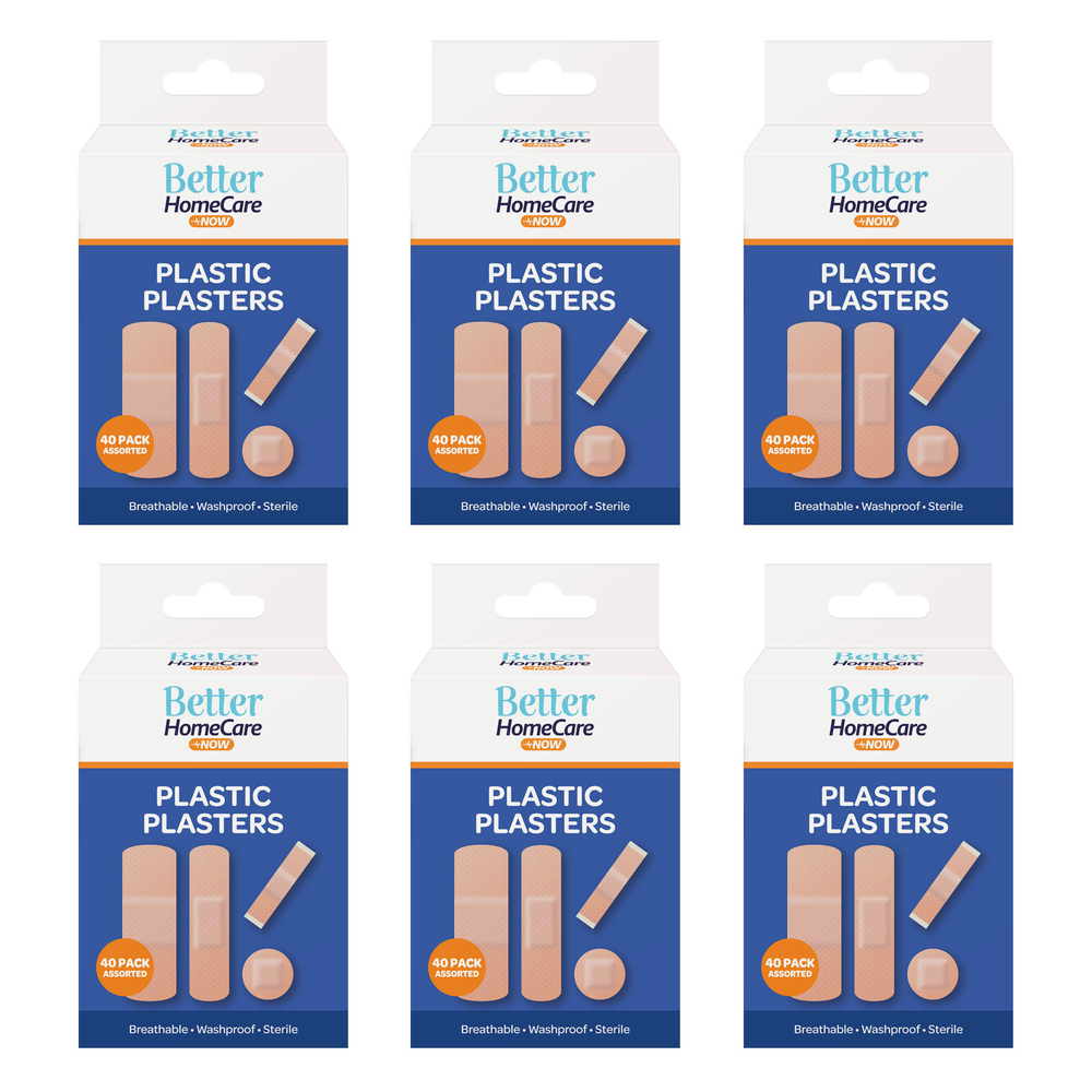 Better Home Care Now Breathable Sterile Waterproof Plasters 40pc Bundle of 6