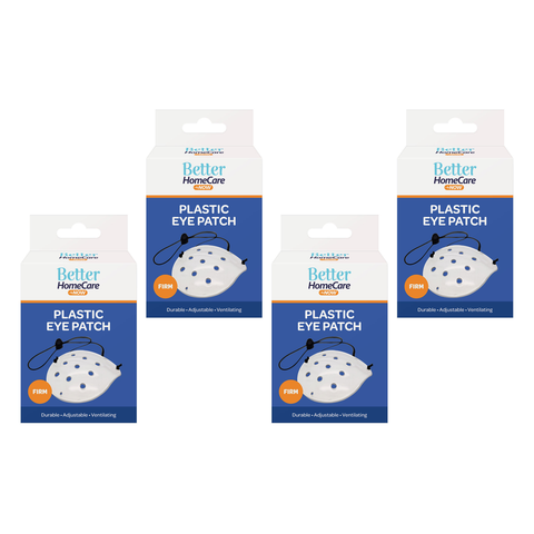 Better HomeCare Now 4 Pack Plastic Eye Patch Shield Firm White 9 Hole Ventilated