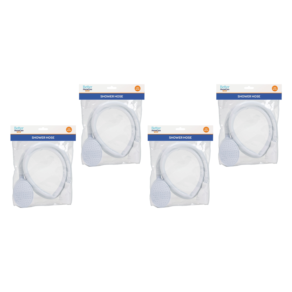 Better Home Care Now Bundle of 4 1m Push On Single Shower Hose