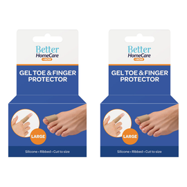 Better HomeCare Now Large Gel Toe Cap Ribbed Fabric Silicone 15x3cm Pack of 2