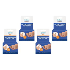 Better Home Care Now Gel Toe Cap Ribbed Fabric Silicone Tube Strip 4 Pack