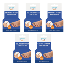 Better Home Care Now Gel Toe Cap Large Ribbed Fabric Silicone Bundle of 5