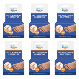 Better Home Care Now Gel Toe Cap Ribbed Fabric Silicone 15 x 3cm Bundle of 6