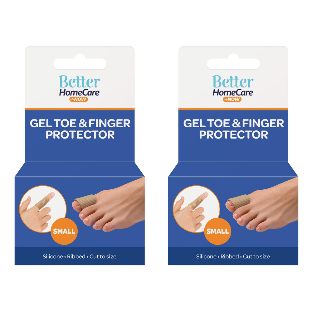 Better HomeCare Now Small Gel Toe Cap Ribbed Fabric Silicone Tube Strip 15.5 x 2cm x 2