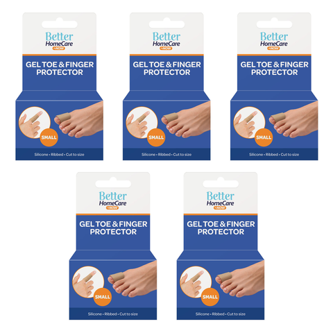 Better Home Care Now Gel Toe Cap Ribbed Fabric Silicone Tube Bundle of 5