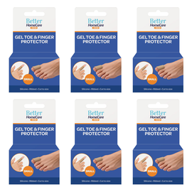 Better Home Care Now Gel Toe Cap Ribbed Silicone Tube 15.5 x 2cm Bundle of 6