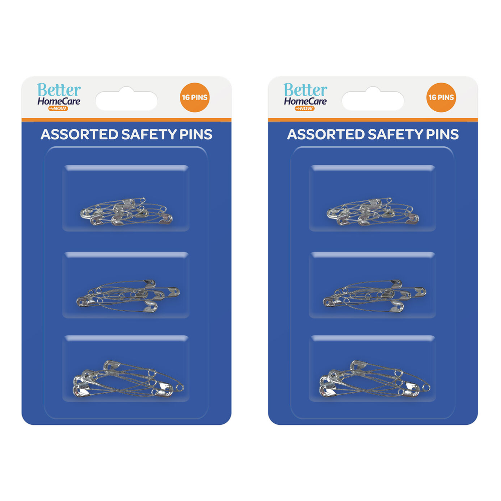 Better HomeCare Now Assorted Size Safety Pins 2x 16pc