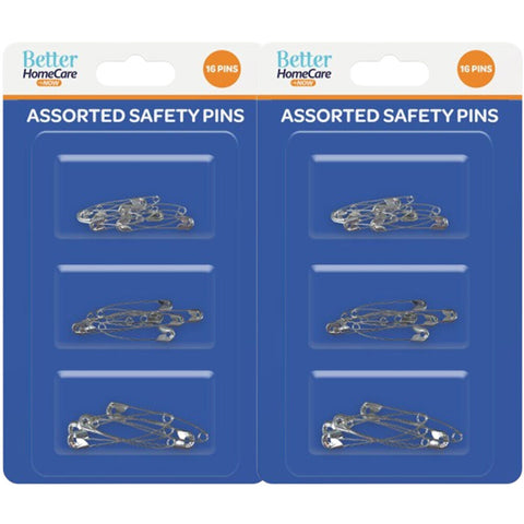 Better Home Care Now Assorted Size Safety Pins 2x 16pc