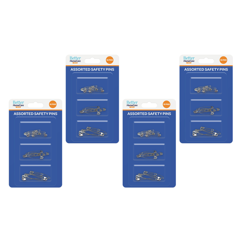 Better Home Care Now Safety Pins 16pc Pack Bundle of 4