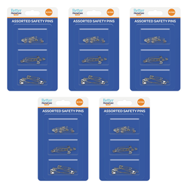 Better Home Care Now Safety Pins 16pc Assorted Sizes Bundle of 5