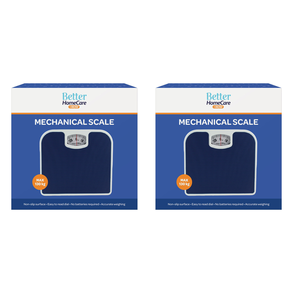 Better HomeCare Now Mechanical Bathroom Scale 130kg Battery Free 2 Pack