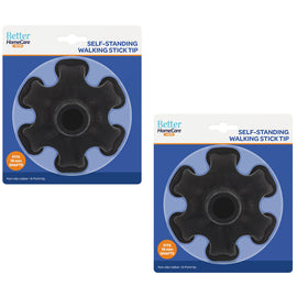 Better Home Care Now Self Standing Rubber Walking Stick Tip Flexible 19mm x2