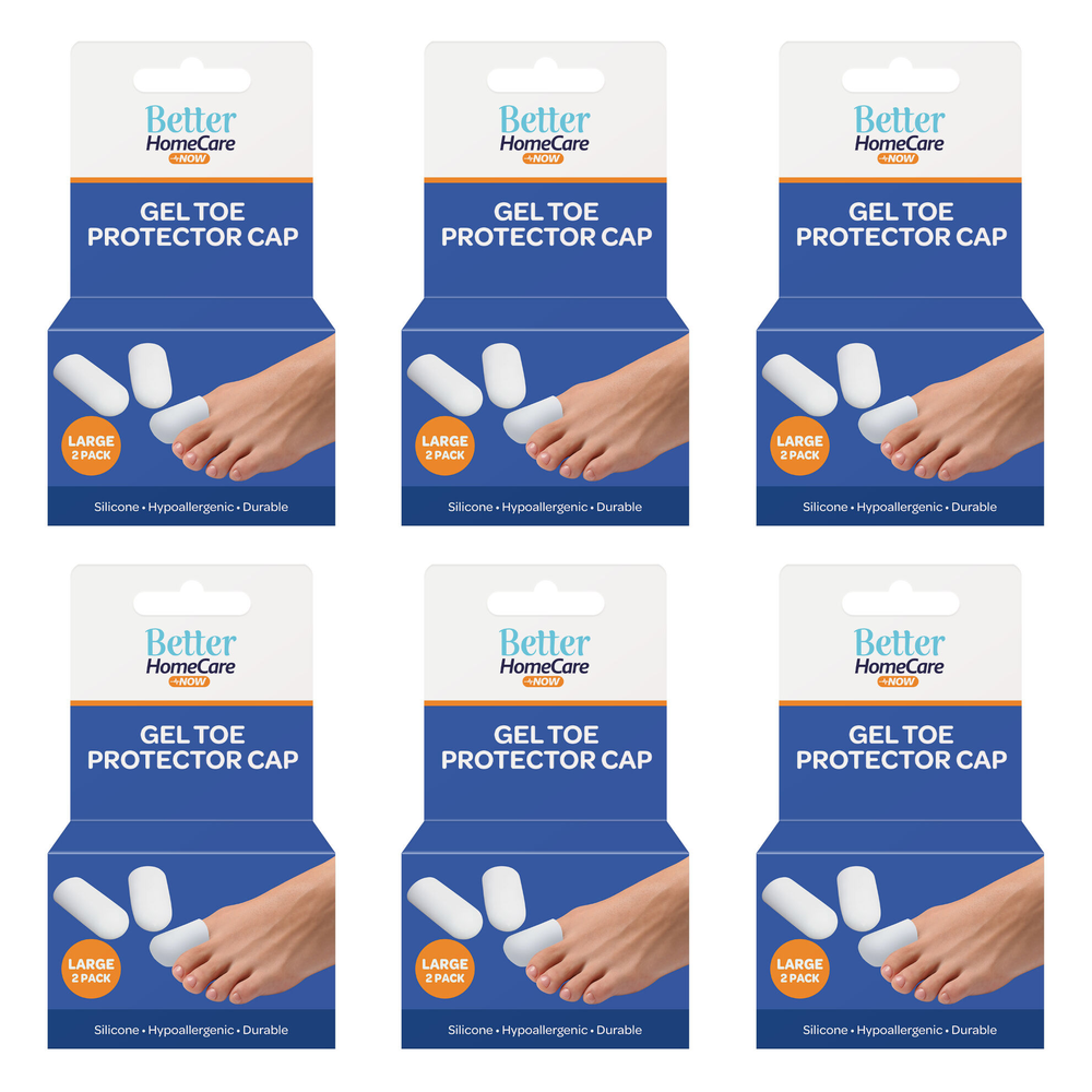 Better Home Care Now Gel Toe Cap Silicone Sleeve Bundle of 6 3.5 by 6.5 cm