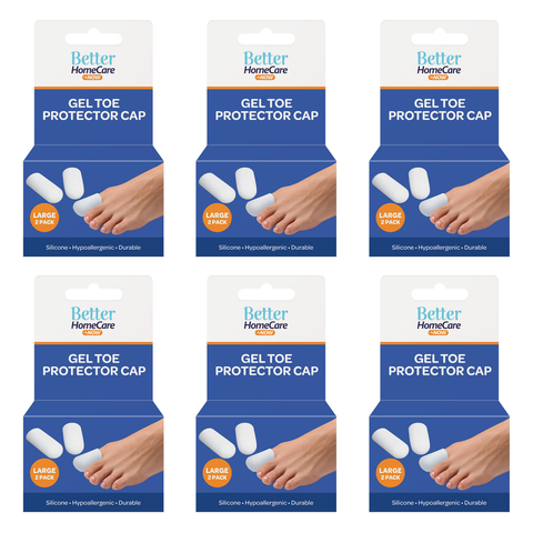 Better Home Care Now Gel Toe Cap Silicone Sleeve Bundle of 6 3.5 by 6.5 cm