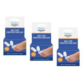 Better Home Care Now Gel Toe Cap Medium Silicone Sleeve 3.5 x 4cm Bundle of 3