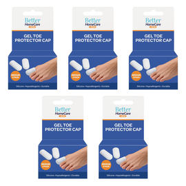 Better Home Care Now Medium Gel Toe Cap Silicone Sleeve 3.5 x 4cm Bundle of 5
